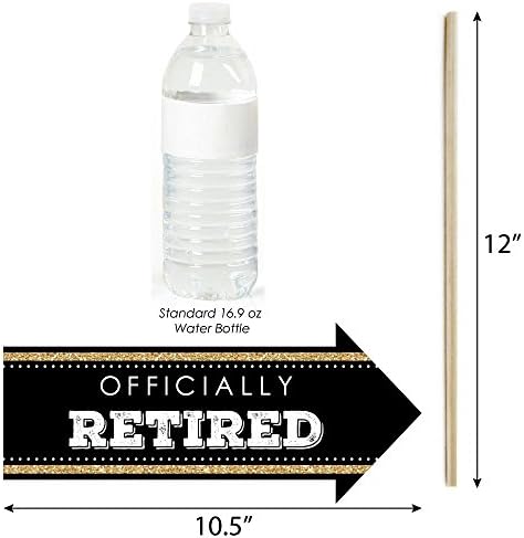 Funny Happy Retirement Party Photo Booth Prop Kit, DIY Setup - 10pc
