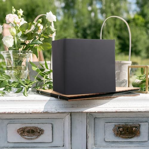 Fowecelt Black Card Box Wedding Favors Cardboard Receiving Money Box Holder for Wedding Reception Anniversary Baby Showers Birthday Party Graduation Gift Table Centerpiece Decorations