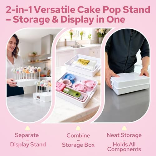 2 Pack Cake Pop Stand, 20 Holes(White)