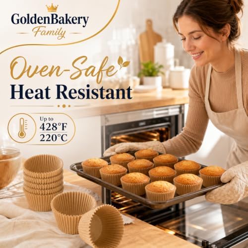 Mini Muffin Liners,500 pcs Natural Mini Cupcake Liners for Baking