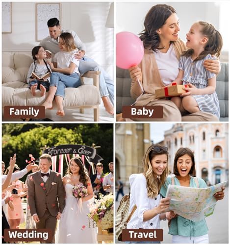 Scrapbook Photo Album 100 Pages, 60 Page Self Adhesive+40 Page Kraft Paper DIY Photo Book for 2x3 3x5 4x6 5x7 Pictures, Leather Memory Book for Wedding Baby Family Travel Birthday Christmas