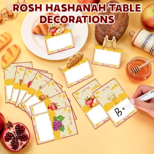 24 Pack Rosh Hashanah Place Cards, Rosh Hashanah Decorations