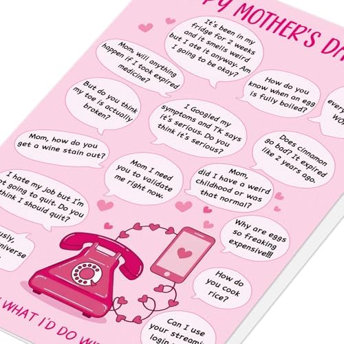 D4DREAM Funny Mothers Day Card from Daughter, 15+ Hilarious Conversations