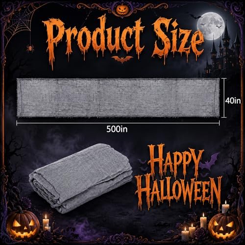 500"x39" Large Halloween Scary Gauze, Spooky Cloth Party Decoration