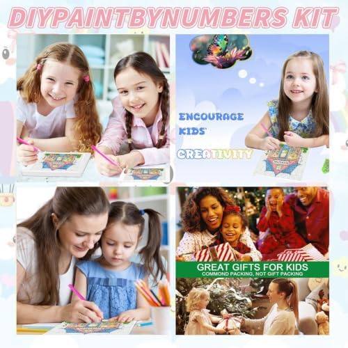 Bookstore Diamond Art Kit for Kids with Frame,DIY Crafts for Girls Boy