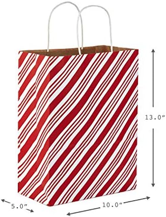 Hallmark 13" Large Gift Bag Assortment, Holiday Icons (12 Paper Gift Bags in Assorted Designs for Hanukkah or Christmas | Stripes, Polka Dots, Snowflakes, Christmas Trees)