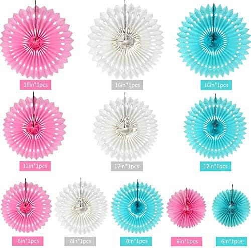 BEISHIDA Honeycomb Round Paper Fans Blue Pink Hanging Party Decoration