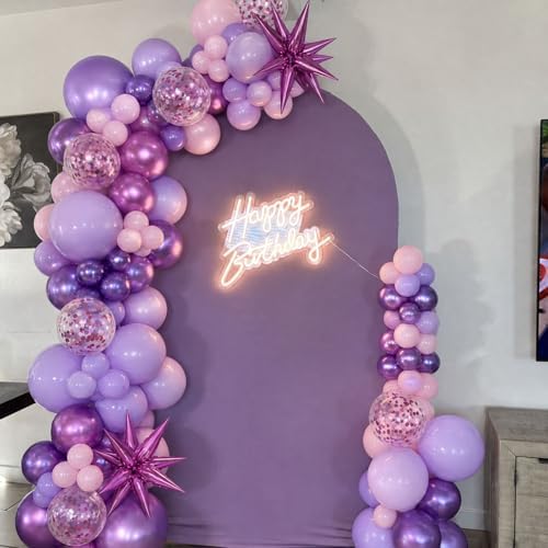 Pink and Purple Balloons Arch Kit for Birthday Decorations