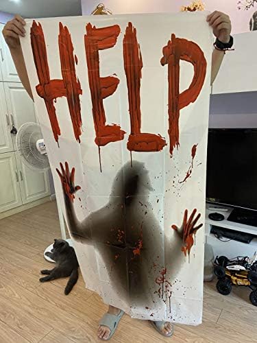 2PCS Halloween Giant Bloody Window Posters Windows Clings Party Decoration Haunted House Door Cover Creepy School Dormitory Window 60" x 60"
