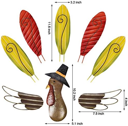 FORUP Pumpkin Turkey Making Kit, Metal Thanksgiving DIY Pumpkin, Poke into Pumpkin, Thanksgiving Pumpkin Decoration for Autumn Fall Thanksgiving Harvest Home Décor
