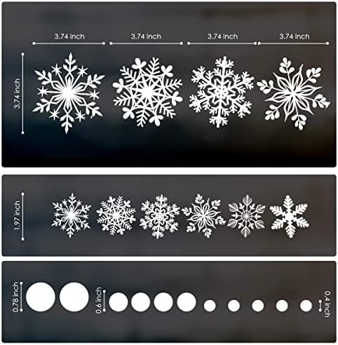 DC-BEAUTIFUL 318 Pcs Christmas Snowflakes Clings Decoration Set, White Christmas Theme Window Stickers, Winter Snow Flakes Clings Party Decal (12 Sheets)