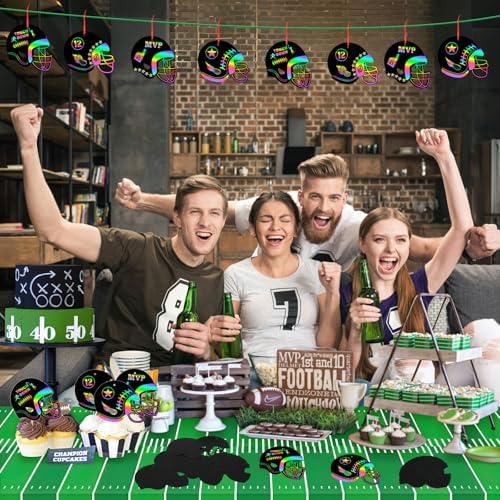 JULMELON 36 PCS Football Scratch Art Kids, Helmet Crafts Party Favors