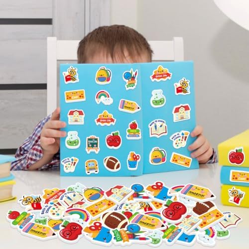Welcome Back to School Foam Stickers, 300PCS Colorful Self-Adhesive First Day of School Stickers Campus Themed Foam Stickers for DIY Crafts Scrapbook Water Bottle Classroom Reward