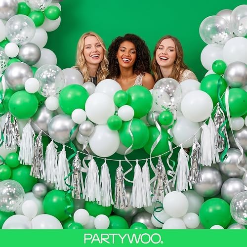 PartyWoo Green Balloons 140pcs Different Sizes of 18 12 10 5 Inch