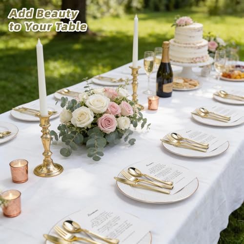240PCS Gold Plastic Silverware, Gold Disposable Cutlery Set