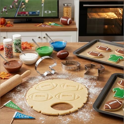 Football Cookie Cutter, Stainless Steel Oval Baking Tool