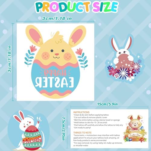 Easter Basket Stuffers -150PCS Easter Tattoos for Kids | Easter Egg Fillers Stickers for Boys Girls, Easter Games Gifts Crafts Party Favors Accessories | Easter Basket Stuffers for Children
