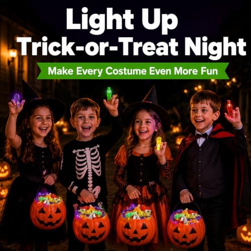 36 PCS Halloween Finger Lights Party Favors for Kids, LED Light-Up Toys