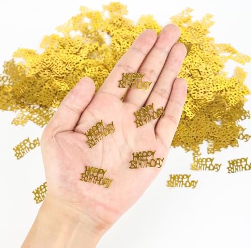 Happy Birthday Gold Confetti for Table - Party Decoration Supplies, Perfect for Sprinkling Scatter and Table Decorations
