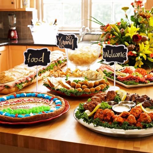 Food Labels for Party Buffet, Wood Mini Chalkboards Signs for Food