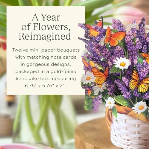 Freshcut Paper Year of Flowers Boxed Set of 12, 2nd Edition