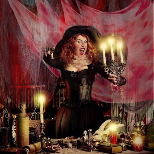 Niurui Halloween Blood Creepy Cloth 315 x 79 Inch Scary Spooky Cloth for Windows Doorways Cover Gauze for Halloween Party Haunted House Decorations