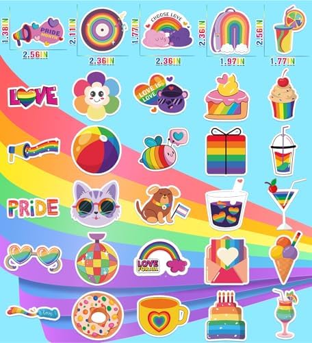 HSHFAMIIY Pride Stickers,100Pcs Pride Accessories, Gay Stickers