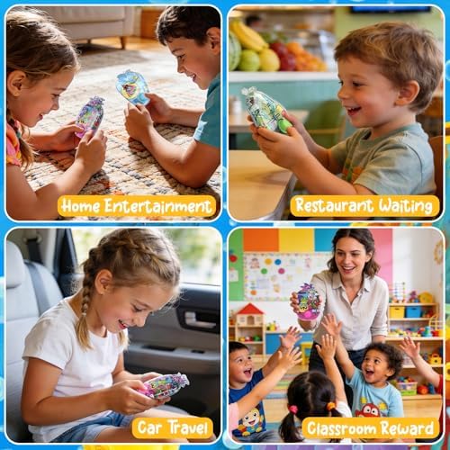 Cleboen 12 Pack Handheld Water Games for Kids, Water Ring Toss Handheld Games Fruit Party Favors Goodie Bag Stuffers Classroom Rewards for Boys Girls, Stress-Relief Car Games Travel Toys for Kids