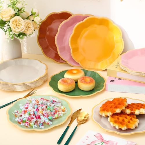72 Pcs Boho Paper Plates 9 Inch Disposable