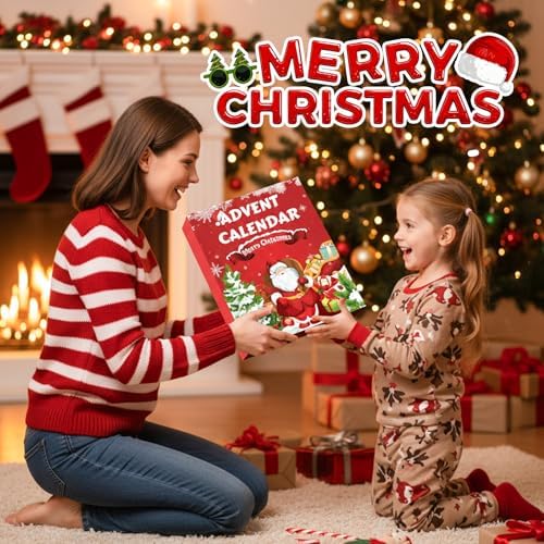 2026 Squishy Advent Calendar, Fidget Christmas Countdown Calendar, 24 Days of Surprises Squishy Toys Box, Xmas Toys for Sock Stuffing & Christmas Gift