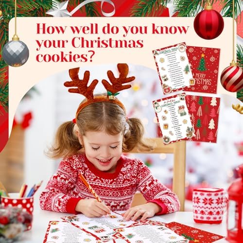 Marspark 80 Pcs Christmas Trivia Game Cards for Family Adults, Stylish