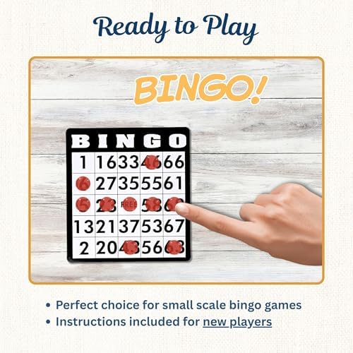 WE Games Retro Bingo Game Set with Metal Rotary Cage, Deluxe Wooden Master Board, Wood Balls, Party Games for Families, Fairs, and Churches