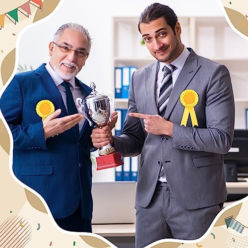 Hanaive 12 Pcs Blank Award Ribbon 9st Place Prize Rosette,Yellow