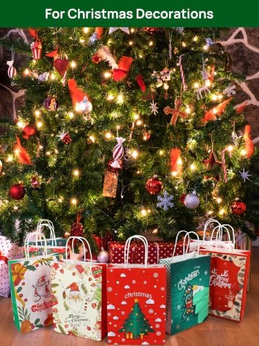 24Pack Christmas Gift Bags with Handles 8.7*6.3*3.2IN Xmas Gift Bags Bulk