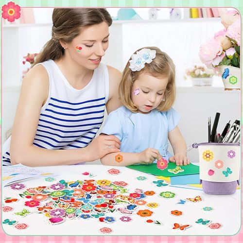 600Pcs Flower Foam Stickers Spring Butterfly Adhesive Stickers