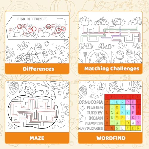 Thanksgiving Giant Coloring Poster Fall Turkey Paper Tablecloth