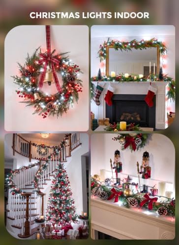 LED Christmas Lights Indoor Outdoor, 33FT 100 Count Mini String Lights