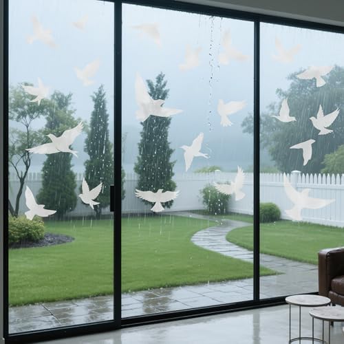 9 Sheets Bird Window Clings, Protect and Save Bird Strikes Window Stickers, Glass Door Stickers Decals, Stop Birds Flying into Windows Accessories Home Decorations
