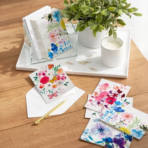 Hallmark Blank Cards with Envelopes, Assorted 48-Pack (Painted Flowers)