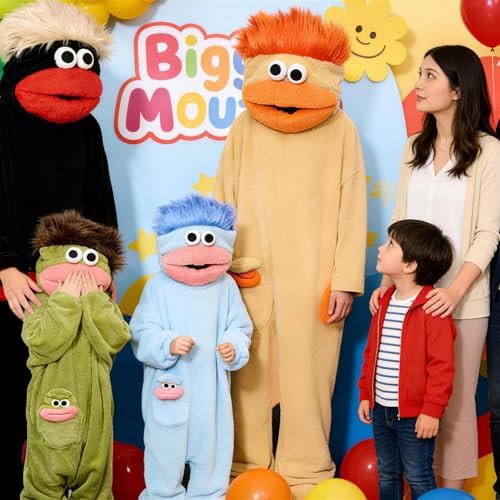 Big Mouth Monster Onesie Silly Monster Onesie Plush Onesie Pajamas Cozy Home Loungewear (No Shoes Included)