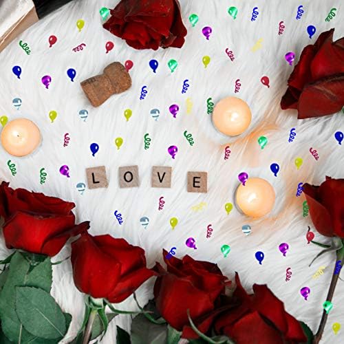 Confetti Sprinkles Table Scatters for Birthday Wedding Celebration Retirement Party Decoration or DIY Arts(1.6 Ounce Balloon Ribbon)