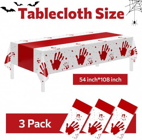 Childom 3 Pack Halloween Tablecloth Rectangle Table,Halloween Decorations