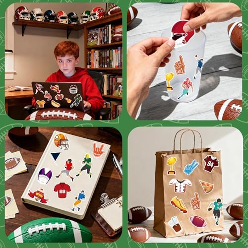 Football Stickers for Kids - 100 PCS Football Party Decorations for Super Game Bowl 2027 | Game Day Party Favors Supplies Decor - Toys Games Gifts Crafts for Toddlers