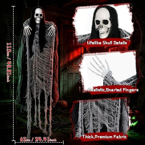 3 Pack Hanging Halloween Skeletons Ghosts Outdoor Decorations