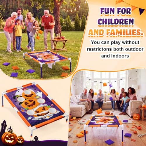Viorawhite Bean Bag Toss Game for Kids, Portable Cornhole Set