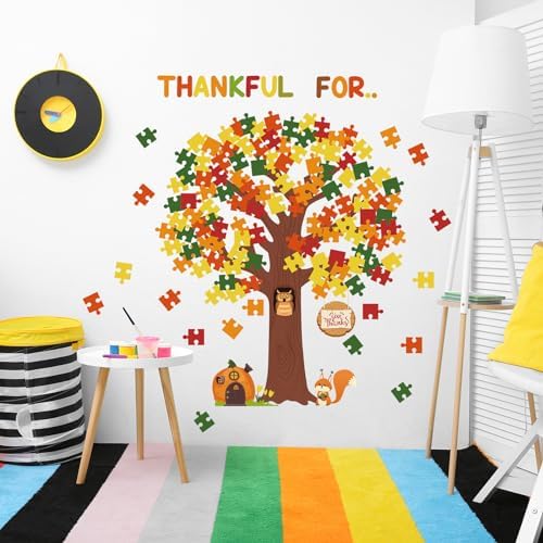 Pajean Fall Tree Bulletin Board Bright Color Appreciation Style Puzzle