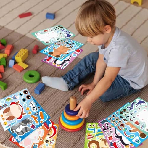 Winter Stickers for Kids Toddlers, Make Your Own Winter Animal Stickers