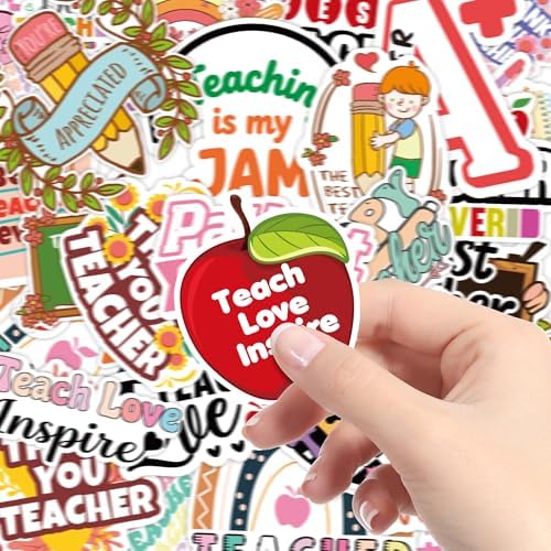 Teacher Appreciation Gifts – 100 PCS Funny Teacher Stickers | Teacher Appreciation Decorations - Teacher Must Haves Supplies Stuff Essentials Games Toys Gifts for School Classroom Students