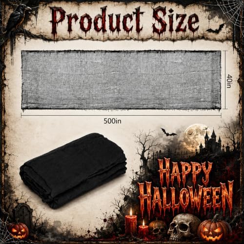 Tlswshsy 500'' x 39''Large Halloween Creepy Cloth, Spooky Gauze Decoration