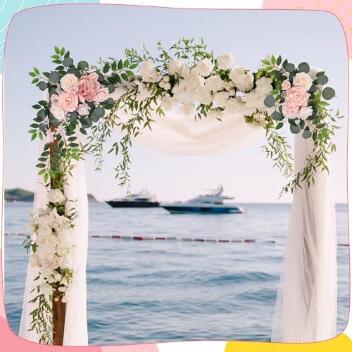 2 Pcs Wedding Arch Decorations, Wedding Arch Flowers Swag